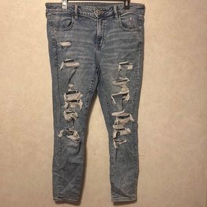 American Eagle Jeggings, distressed size 14